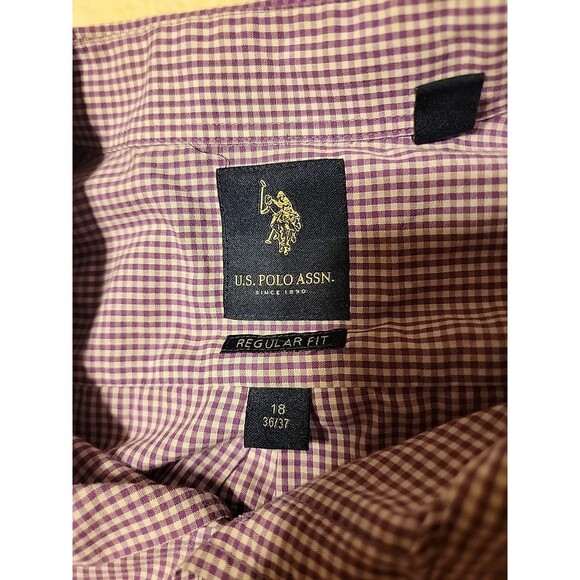 US. POLO ASSN Men Regular Fit Striped Pony Logo  Dress Shirt 18 36/37 - Picture 3 of 6